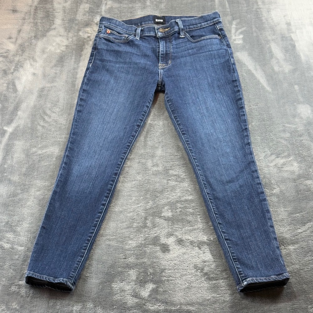 Hudson Natalie Mortal Mid Rise Skinny Jeans Dark Wash Blue Size 29 GBJMOR7520